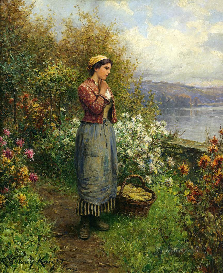 Julia on the Terrace countrywoman Daniel Ridgway Knight Oil Paintings